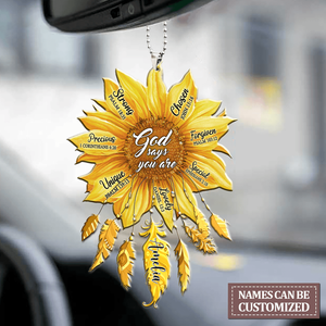Personalized Sunflower Feather God Says You Are Ornament