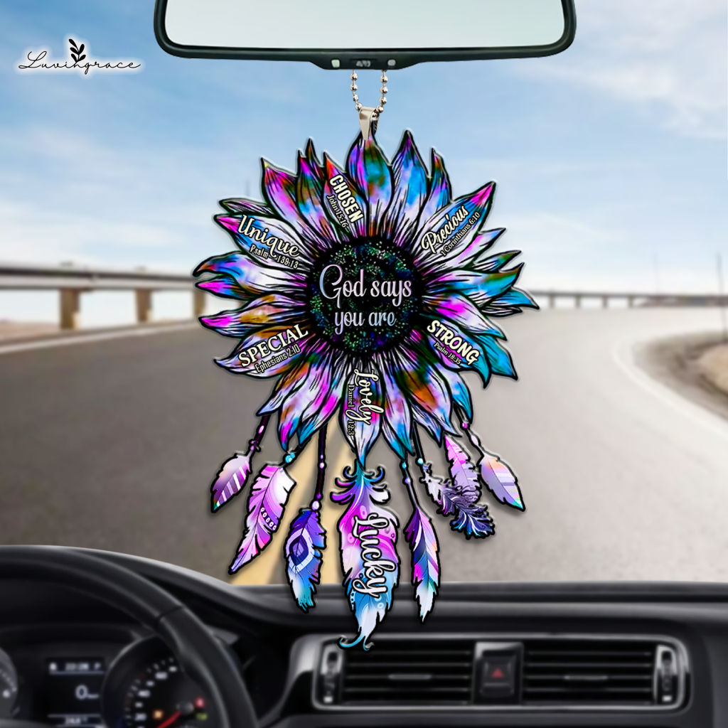 Personalized Sunflower Silhouette God Says You Are Ornament