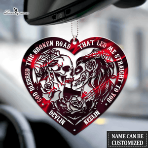 Skull Couple God Blessed Personalized Ornament