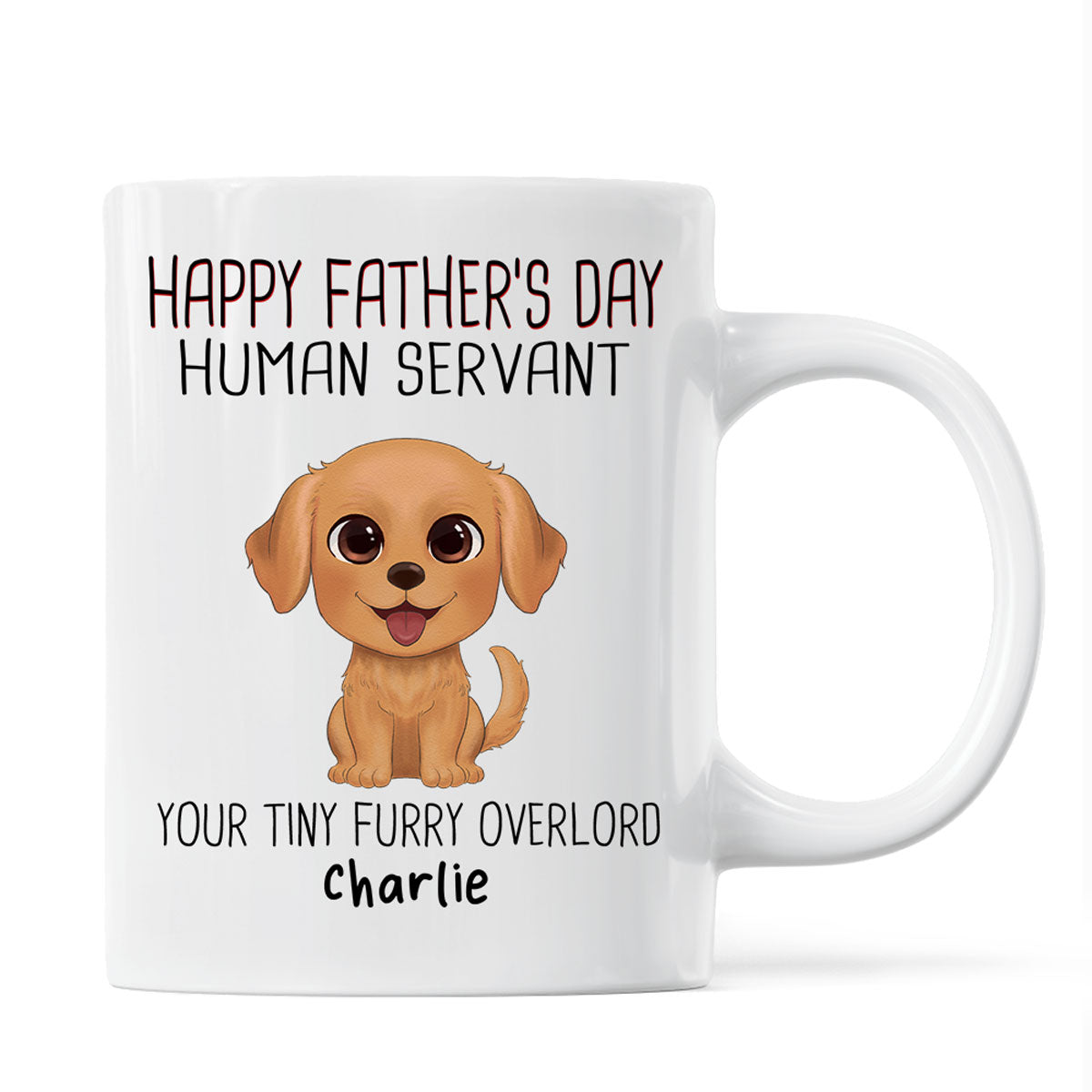 Watercolor Cute Dogs Happy Father‘s Day Dog Human Servant Personalized Mug