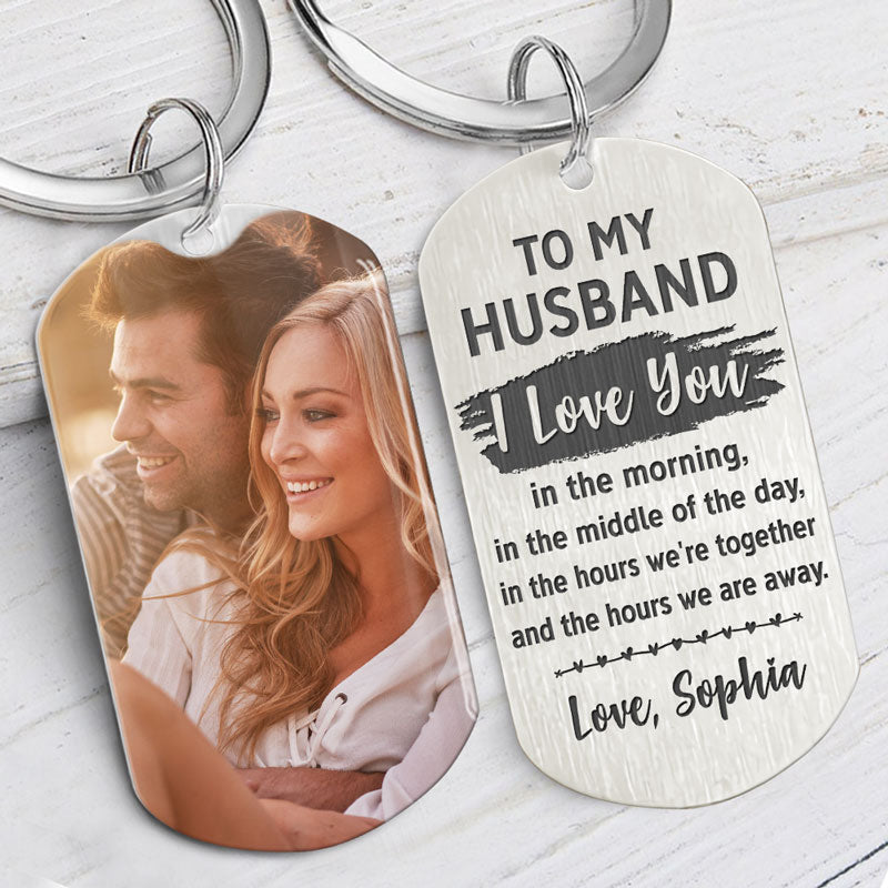 To My Husband I Love You, Personalized Keychain, Gifts For Him, Custom Photo