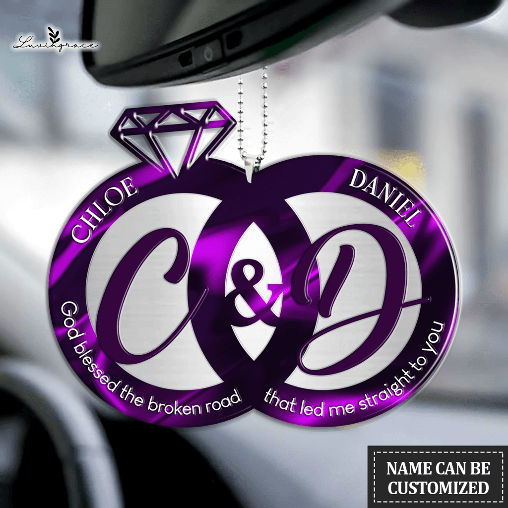 Wedding Rings For Couple God Blessed Personalized Ornament