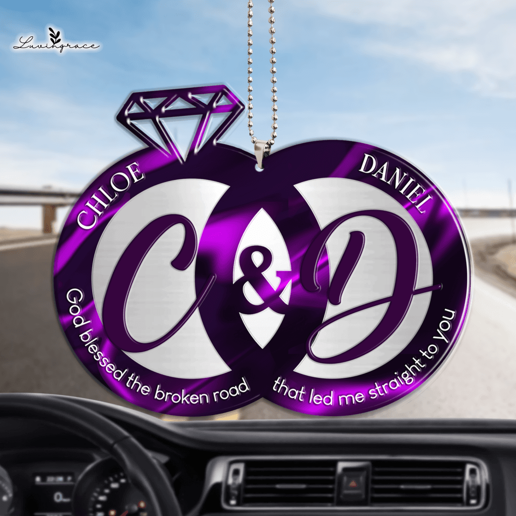 Wedding Rings For Couple God Blessed Personalized Ornament